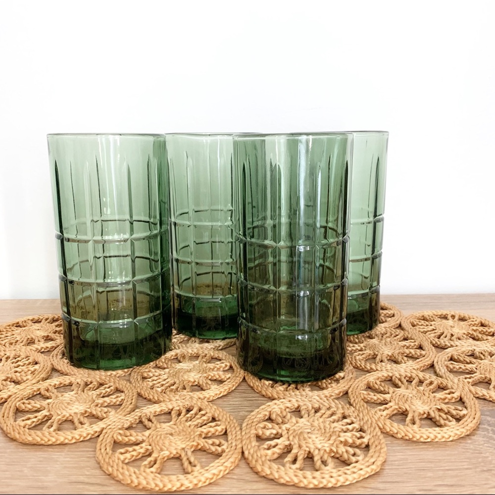 Anchor Hocking Manchester Tartan Mist Tall Glasses